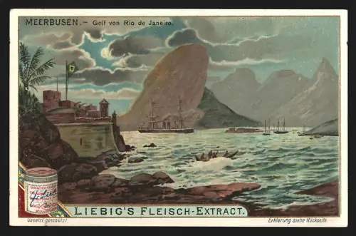Sammelbild Liebig, Meerbusen, Golf von Rio de Janeiro