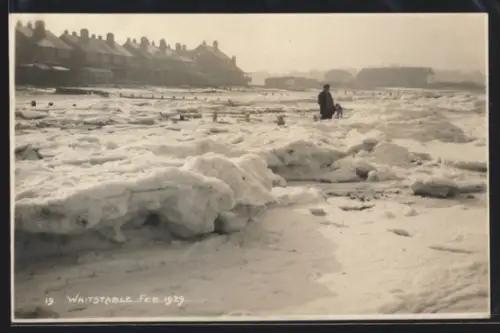 Foto-AK Whitstable, Eisstoss im Jahr 1929