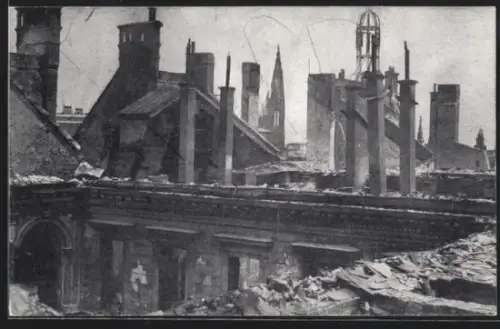 AK Wien, ausgebrannter Justizpalast vom Dach aus