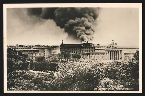 AK Wien, Blick zum brennenden Justizpalast
