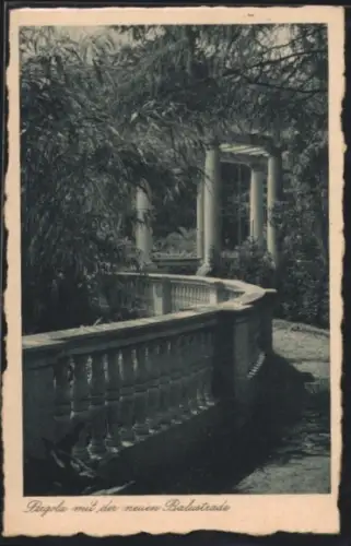 AK Liegnitz, Deutsche Gartenbau- und Schlesische Gewerbe-Ausstellung 1927, Pergola mit der neuen Balustrade