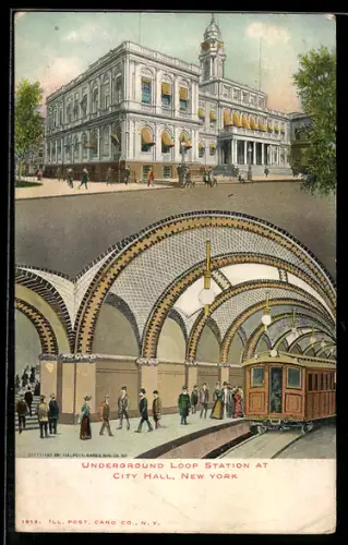 AK New York, Underground Loop Station at City Hall, U-Bahn