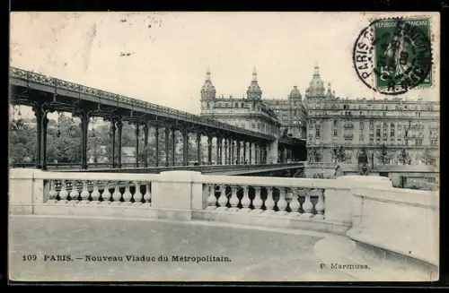 AK Paris, Nouveau Viaduc du Métropolitan, U-Bahn