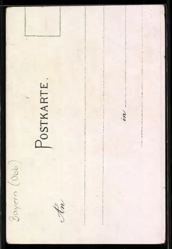 Lithographie München, Bavaria mit Ruhmeshalle