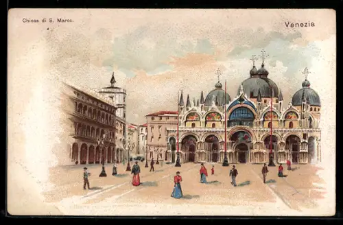 Künstler-AK Venezia, Chiesa di S. Marco