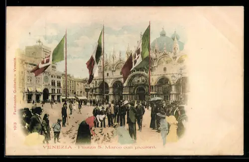 AK Venezia, Piazza S. Marco con piccioni