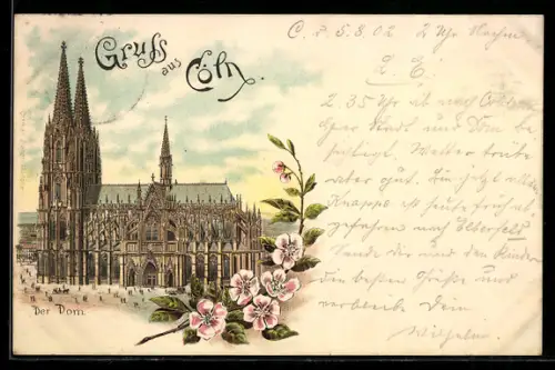 Lithographie Köln, Ansicht des Doms