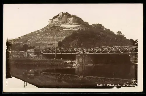 Foto-AK NPG Nr. 259: Ebernburg, Totalansicht mit Brücke
