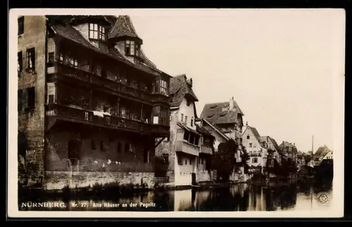 Foto-AK NPG Nr. 27: Nürnberg, Alte Häuser an der Pegnitz