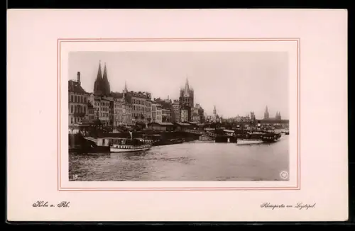 Foto-AK NPG Nr. 18: Köln a. Rh., Rheinpartie am Leystapel
