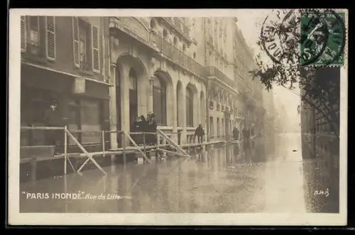 AK Paris, Inondation de la Rue de Lille