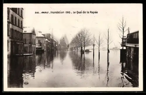 AK Paris, le quai de la Rapée, inondation 1910, Hochwasser