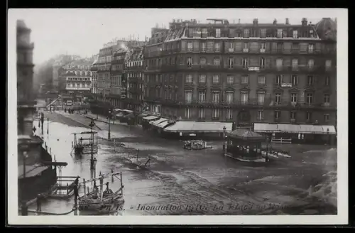 AK Paris, Inondation 1910, La Place de Rome, Hochwasser