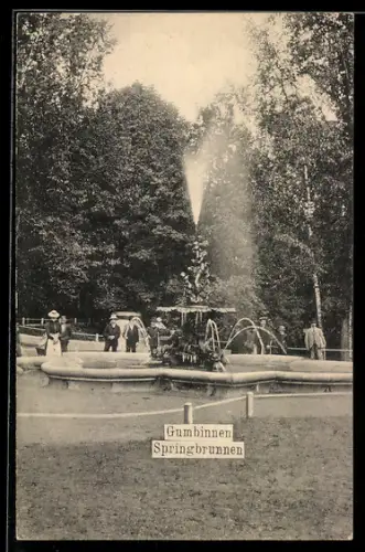 AK Gumbinnen, Parkanlage mit Springbrunnen