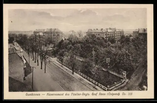 AK Gumbinnen, Kasernenment des Füsilier-Regiments Graf Roon, Ostpreussisches Nr. 33