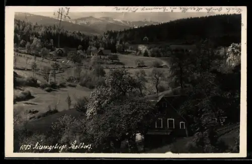 AK Saalberg /Riesengebirge, Ortsansicht aus der Vogelschau