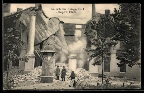 AK Kalisch / Kalisz, Joseph's Platz während des Krieges 1914