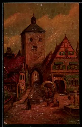 Ölgemälde-Imitations-AK Degi Nr. 1052: Rothenburg o. Th., Siebersturm