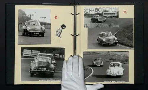 Fotoalbum mit 98 Fotografien, Porsche 356 SC Sauerländische ADAC-Seenfahrt Nürburgring 1965 Motorsport
