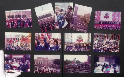 Fotoalbum mit 29 Fotografien, FDJ Berlin Nationales Jugendfestival DDR 35 Jahre DDR Veranstaltungen