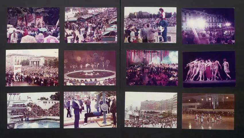 Fotoalbum mit 29 Fotografien, FDJ Berlin Nationales Jugendfestival DDR 35 Jahre DDR Veranstaltungen 1