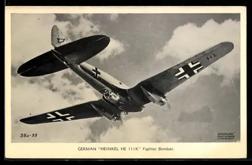 AK Flugzeug The Heinkel HE 111K5A, German Bomber in the air