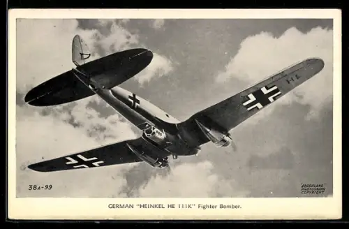 AK Flugzeug The Heinkel HE 111K5A, German Bomber in the air