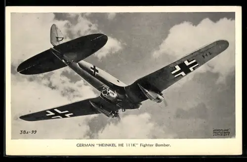 AK Flugzeug The Heinkel HE 111K5A, German Bomber in the air