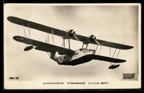 AK Britisches Wasserflugzeug, Supermarine Stranaer Flying Boat