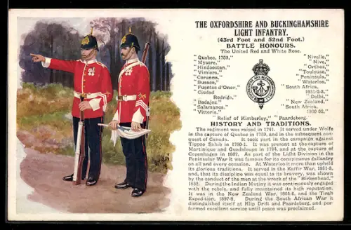 AK The Oxfordshire anbd Buckinghamshire Light Infantry, Uniformen