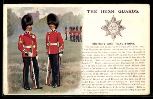 Künstler-AK Ernest Ibbetson: The Irish Guards, Regiment, Uniformen