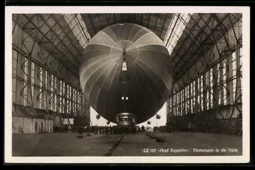 AK Zeppelin, Einbringen des Luftschiffs Graf Zeppelin in die Halle