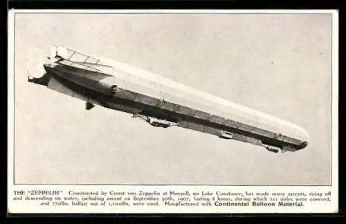 AK Luftschiff Zeppelin in luftiger Höhe