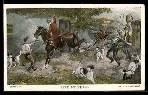 AK Pferd tritt beim Fotografieren mit den Hinterhufen aus