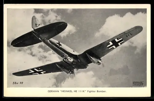 AK Flugzeug The Heinkel HE 111K5A, German Bomber in the air