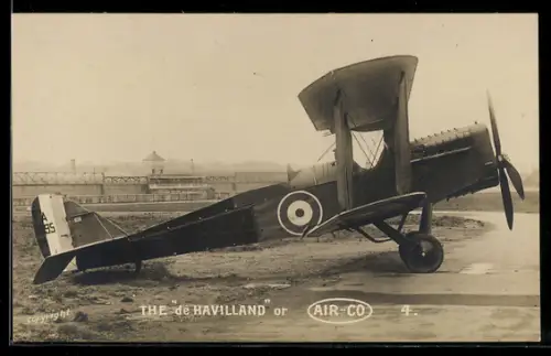 AK The de Havilland or Air-Co 4, Kampfflugzeug startbereit