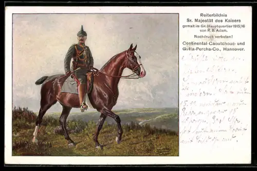 AK Kaiser Wilhelm II. zu Pferde