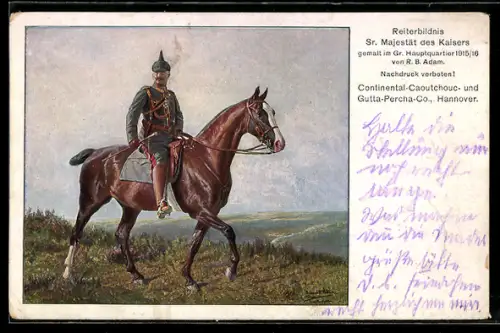 AK Kaiser Wilhelm II. zu Pferde