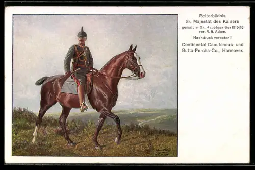 AK Kaiser Wilhelm II. zu Pferde