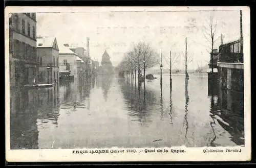 AK Paris, Quai de la Rapée inondé (Janvier 1910)