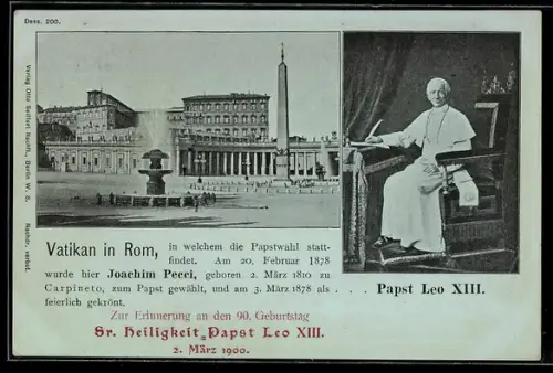 AK Vatikan in Rom, Papst Leo XIII.