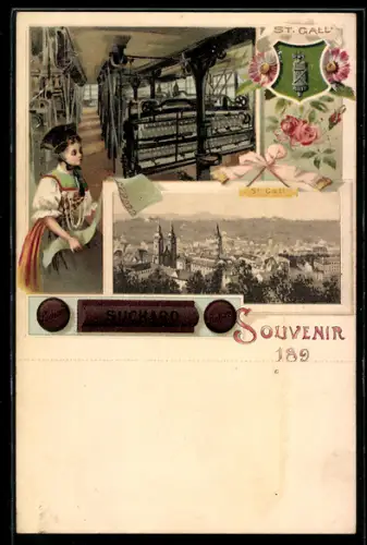 Lithographie St. Gallen, Suchard, Weberei