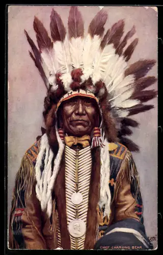 AK Indianer-Häuptling Charging Bear