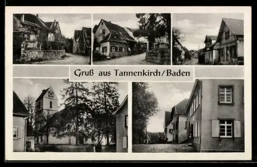 AK Tannenkirch /Baden, Strassenpartie, Kirche