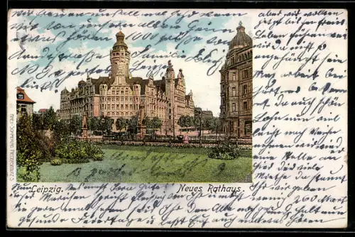 AK Leipzig, Blick zum neuen Rathaus