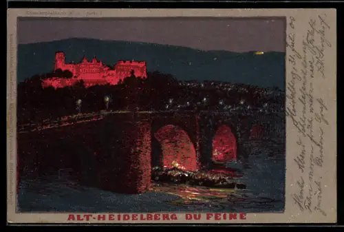 Künstler-AK Friedrich Kallmorgen unsign.: Heidelberg, Alt-Heidelberg Du Feine