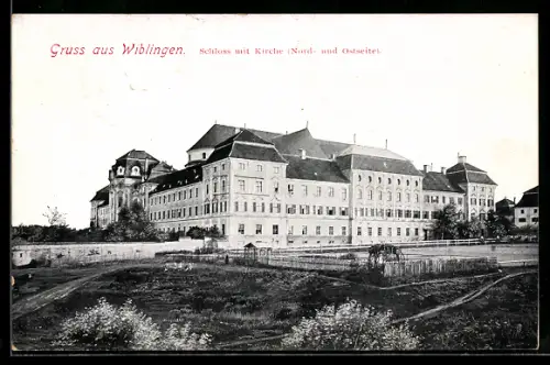 AK Wiblingen, Schloss mit Kirche, Nord- und Ostseite