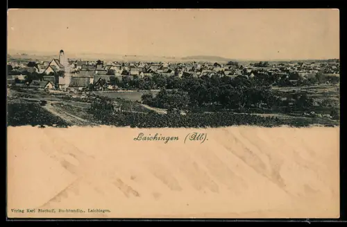 AK Laichingen /Alb., Teilansicht mit Kirche