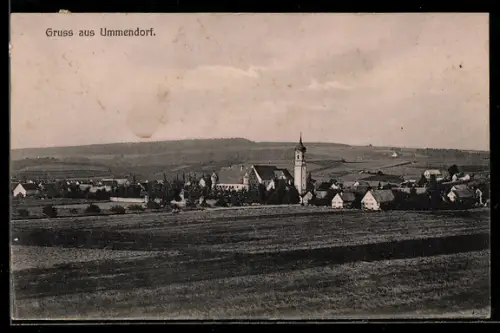 AK Ummendorf, Teilansicht mit Kirche