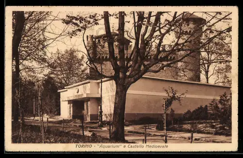 AK Torino, Aquarium e Castello Medioevale, Eposizione 1928